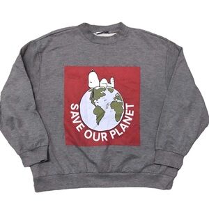Snoopy Men’s Gray Save Our Planet Sweatshirt